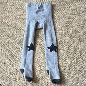 H&M Kids Sparkly Gray Tights with Black Stars